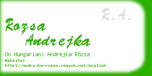 rozsa andrejka business card